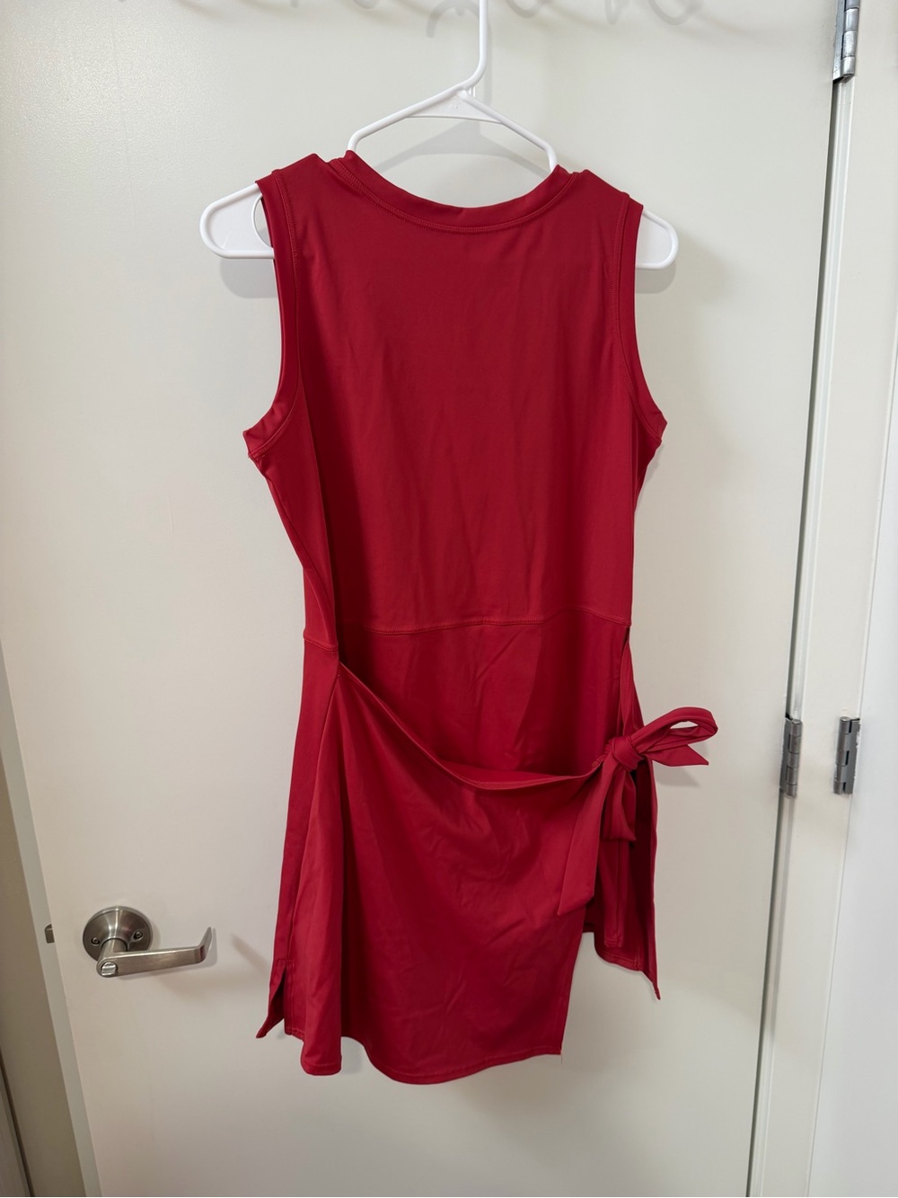 Red Sleeveless Wrap-Tie Women’s Dress